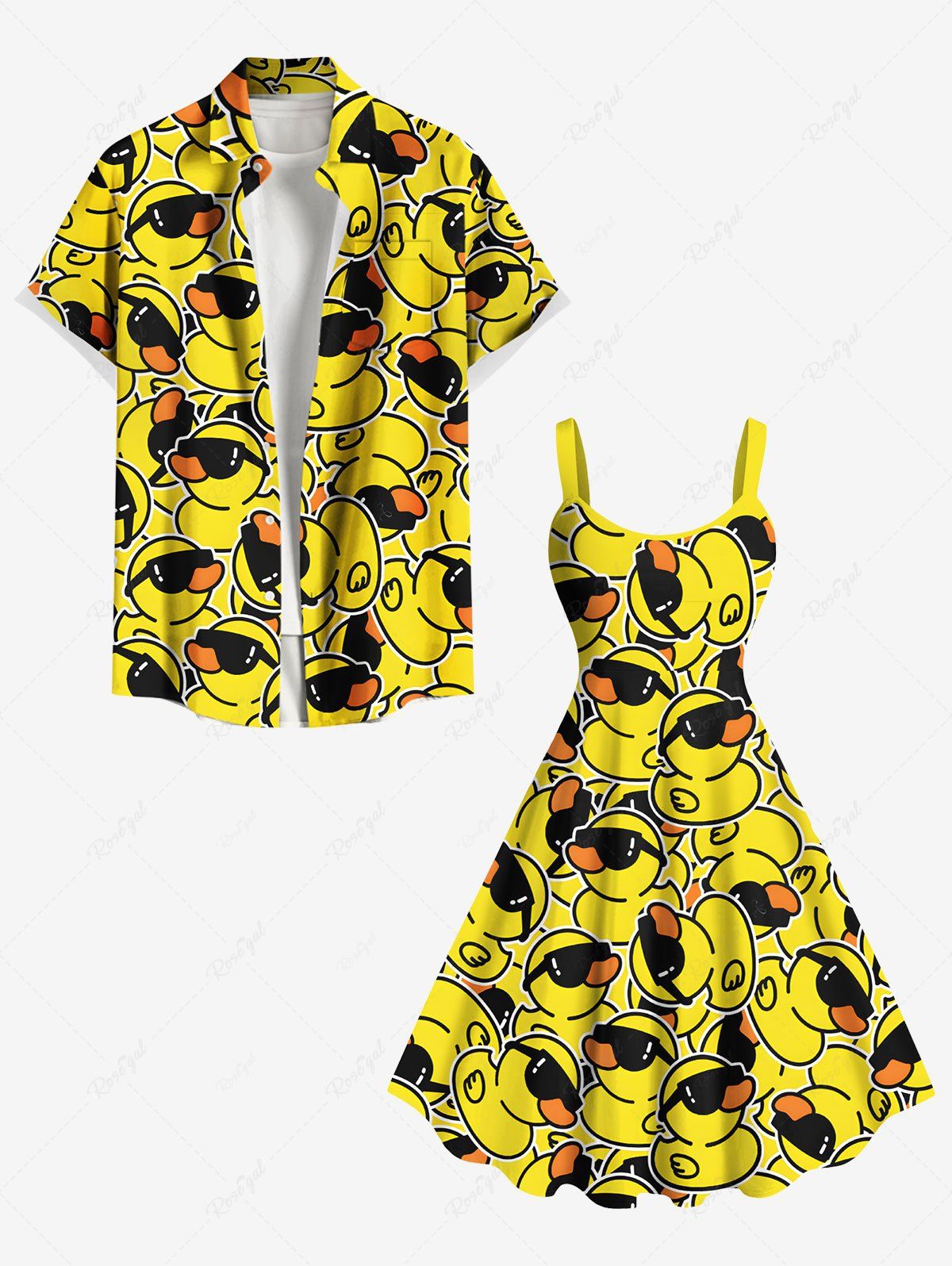 Buy Sunglasses Rock Ducks Print Plus Size Matching Hawaii Beach Outfit For Couples  