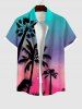 Coconut Tree Ombre Sky Print Plus Size Matching Hawaii Beach Outfit For Couples -  