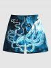 Octopus Ombre Sea Print Plus Size Matching Hawaii Beach Outfit For Couples -  
