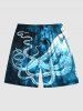 Octopus Ombre Sea Print Plus Size Matching Hawaii Beach Outfit For Couples -  