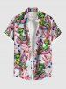 Flamingo Alien Tropical Leaf Flower Print Plus Size Matching Hawaii Beach Outfit For Couples -  