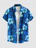 Tropical Leaf Hibiscus Flower Print Plus Size Matching Hawaii Beach Outfit For Couples -  