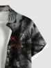 Plus Size Coconut Tree Ombre Sky Print Buttons Pocket Hawaii Shirt For Men -  