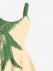 Robe Débardeur Hawaïen à Imprimé Cocotiers et Paysage Marin Grande-Taille - café lumière 2X