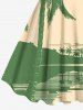 Robe Débardeur Hawaïen à Imprimé Cocotiers et Paysage Marin Grande-Taille - café lumière 2X