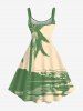 Plus Size Coconut Tree Seascape Reflection Print Hawaii Tank Dress -  