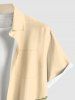 Chemise Hawaïenne Imprimé Cocotier et Paysage Marin à Boutons Grande Taille avec Poche pour Homme - café lumière S