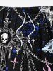 Plus Size Skull Fire Flame Cross Chain Print Hawaii Drawstring Beach Shorts For Men -  