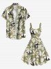 Plus Size Coconut Tree Tropical Leaves Panda Print Hawaii A Line Tank Dress -  