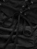 Plus Size Medieval Renaissance Lace Up Ruffles Ruched Cinched High Low Crepe Midi Dress -  