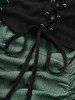 Plus Size Medieval Renaissance Lace Up Ruffles Ruched Cinched High Low Crepe Midi Dress -  