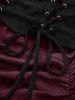 Plus Size Medieval Renaissance Lace Up Ruffles Ruched Cinched High Low Crepe Midi Dress -  