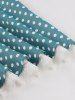 Polka Dots Print Floral Lace Trim Halter Bowknot Vintage Dress -  