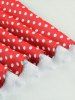 Polka Dots Print Floral Lace Trim Halter Bowknot Vintage Dress -  