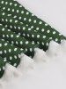 Polka Dots Print Floral Lace Trim Halter Bowknot Vintage Dress -  