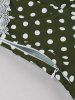 Polka Dots Print Floral Lace Trim Halter Bowknot Vintage Dress -  