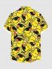 Chemise de Lunettes Solaires Polies avec Boutons et Poche Frontale Grande-Taille pour Hommes - Jaune S