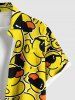 Chemise de Lunettes Solaires Polies avec Boutons et Poche Frontale Grande-Taille pour Hommes - Jaune S