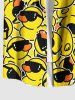 Chemise de Lunettes Solaires Polies avec Boutons et Poche Frontale Grande-Taille pour Hommes - Jaune S