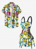 Sunglasses Rock Ducks Print Lace Up Hawaii Tank Dress -  