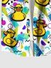 Plus Size Sungalsses Rock Ducks Geometric Pattern Print Buttons Pocket Hawaii Shirt For Men -  