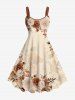 Ombre Rose Flower Leaf Branch Print Plus Size Matching Hawaii Beach Outfit For Couples -  