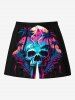 Skull Cave Coconut Tree Mountain Print Plus Size Matching Hawaii Beach Outfit For Couples -  