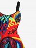 Plus Size Psychedelic Pattern Sun Fire Flame Print Hawaii Tank Dress -  