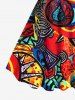 Plus Size Psychedelic Pattern Sun Fire Flame Print Hawaii Tank Dress -  