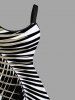 Plus Size Tropical Leaf Print Hawaii Tank Dress -  