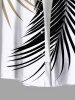 Plus Size Tropical Leaf Print Buttons Pocket Hawaii Shirt For Men -  