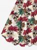 Plus Size Ombre Flower Skull Print Hawaii A Line Tank Dress -  