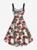 Plus Size Ombre Flower Skull Print Hawaii A Line Tank Dress -  