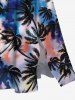 Plus Size Tie Dye Coconut Tree Print Split Hawaii Midi Dress -  