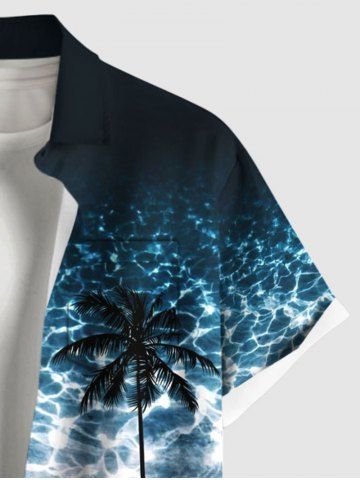 Coconut Tree Water Ripples Print Plus Size Matching Hawaii Beach Outfit For Couples