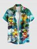Coconut Tree Ducks Ship Sea Waves Print Plus Size Matching Hawaii Beach Outfit For Couples -  