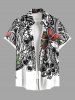 Flowers Leaf Print Plus Size Matching Hawaii Beach Outfit For Couples -  