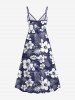 Flower Tropical Leaf Print Plus Size Matching Hawaii Beach Outfit For Couples -  