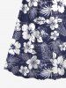 Flower Tropical Leaf Print Plus Size Matching Hawaii Beach Outfit For Couples -  