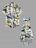 Plus Size Coconut Tree Ducks Steamship Anchor Print High Low Hawaii Cruise Cami Dress -  