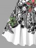Plus Size Flowers Leaf Print Hawaii Tank Dress -  