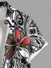 Plus Size Flowers Leaf Print Buttons Pocket Hawaii Shirt For Men -  