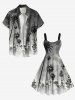 Robe Ligne A Texturée Ombrée Cocotier Imprimé de Grande Taille - Gris 6X