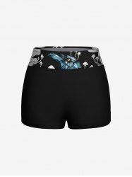 Tankini Boyshort à Imprimé Aigle et Champignon - Noir 6X