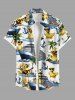 Coconut Tree Ducks Sea Waves Ship Print Plus Size Matching Hawaii Beach Outfit For Couples -  