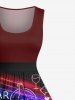 Plus Size Beer Juice Letters Neon Print 1950s Vintage Hawaii Dress -  