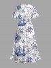 Sailboat Starfish Anchor Steering Wheel Cruise Print Plus Size Matching Beach Dress Shirts Outfit For Couples -  