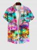 Coconut Tree Print Shirt Swimsuit Shorts Plus Size Matching Hawaii Beach Outfit For Couples -  