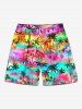 Coconut Tree Print Shirt Swimsuit Shorts Plus Size Matching Hawaii Beach Outfit For Couples -  