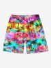 Coconut Tree Print Shirt Swimsuit Shorts Plus Size Matching Hawaii Beach Outfit For Couples -  